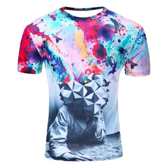 Hot selling New fashion Men's 3D apple/tree printing t shirt