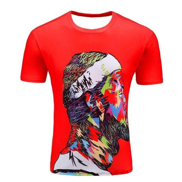 Hot selling New fashion Men's 3D apple/tree printing t shirt