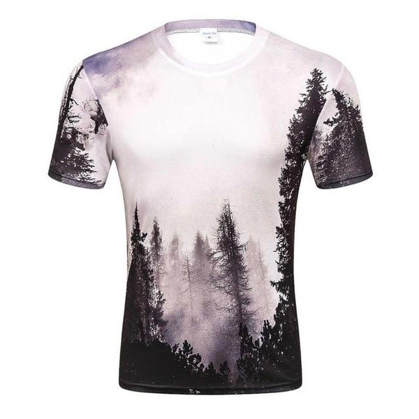 2017 New Arrivals Mens 3d T-shirt Print Winter Forest
