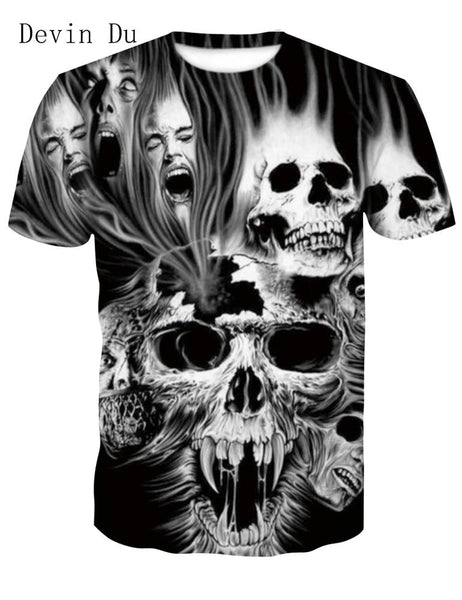2018 new skull 3D T Shirt Summer Mens Fashion Tops