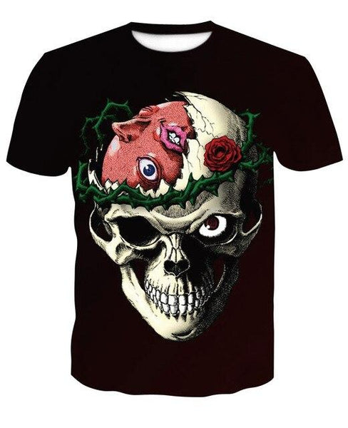 2018 new skull 3D T Shirt Summer Mens Fashion Tops
