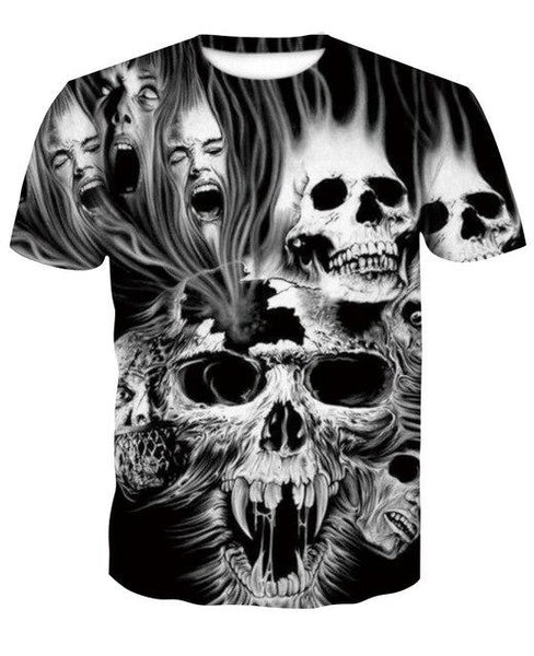 2018 new skull 3D T Shirt Summer Mens Fashion Tops