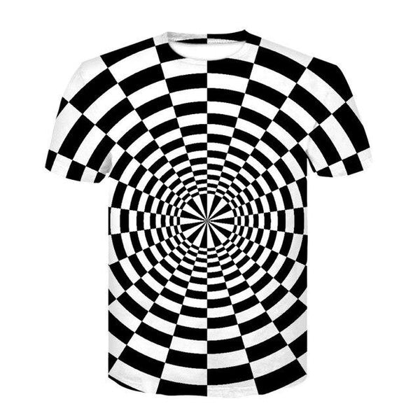Devin Du Black And White Vertigo Hypnotic Printing T Shirt