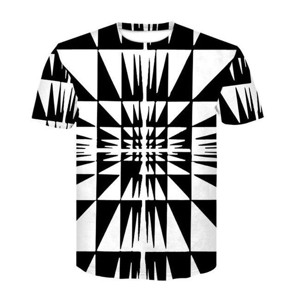 Devin Du Black And White Vertigo Hypnotic Printing T Shirt