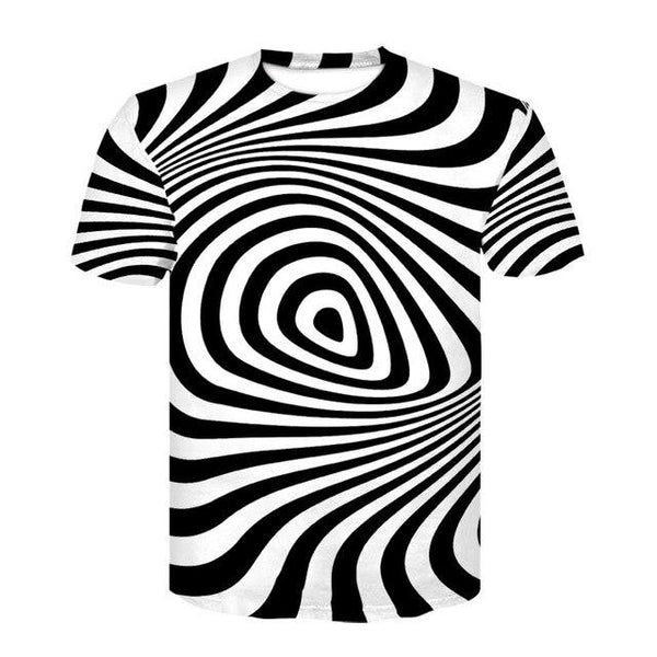 Devin Du Black And White Vertigo Hypnotic Printing T Shirt