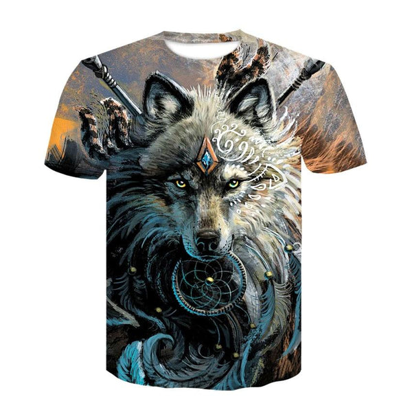 Wolf Warrior by SunimaArt 3D T shirts Men T-shirts