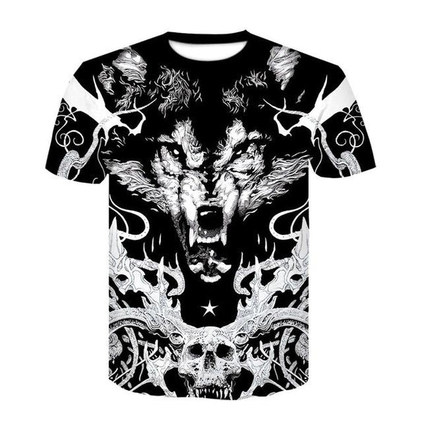Wolf Warrior by SunimaArt 3D T shirts Men T-shirts