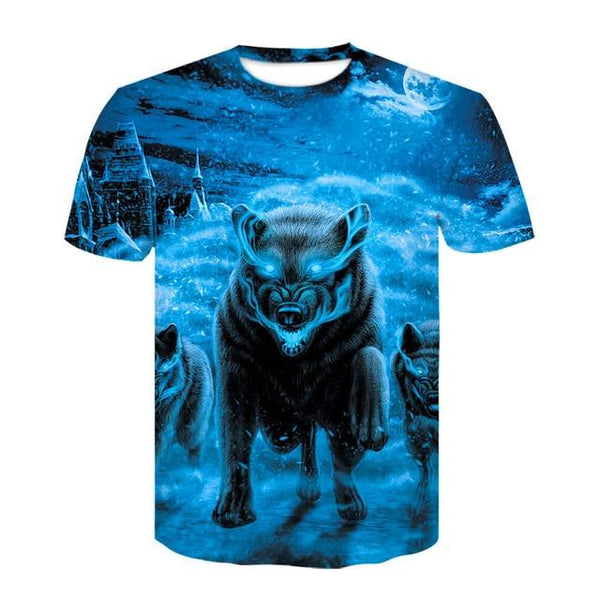 Devin Du 2018 Newest Harajuku Wolf 3D Print Cool T-shirt