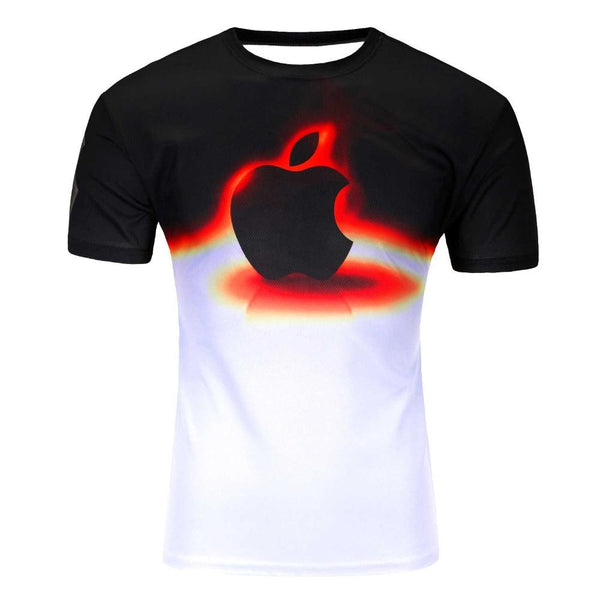 Hot selling New fashion Men's 3D apple/tree printing t shirt