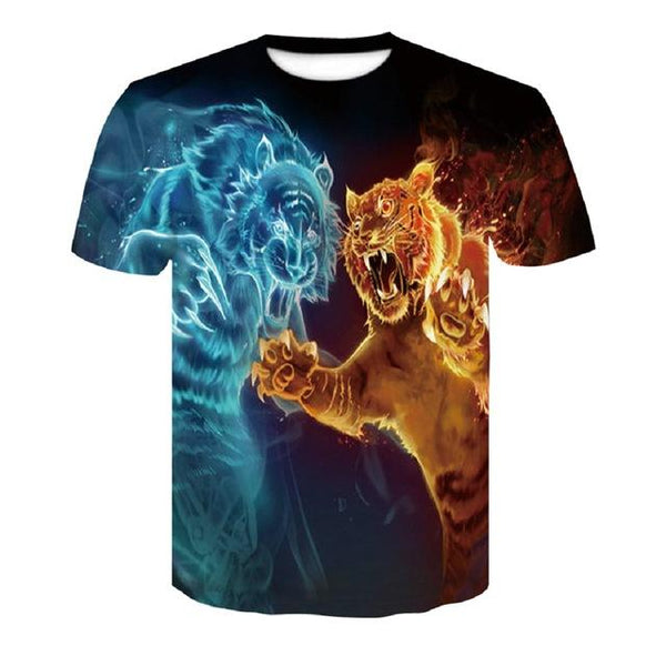 Devin Du Tiger T shirt Animal 3d T-shirt Punk Print Shirts Gothic