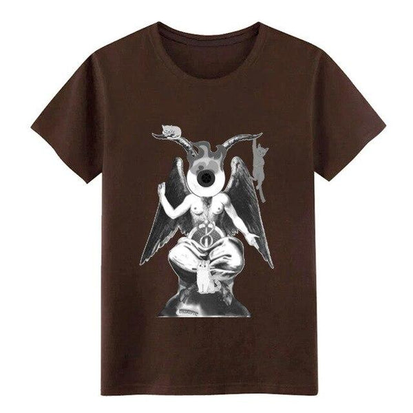 Eyeskeptic baphomet with cats t shirt