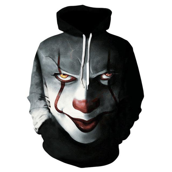 2019 Devin Du fashion top 3D printed clown poker hoodie