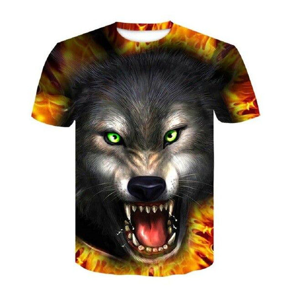 Wolf T Shirt Men 2018 T-Shirts Short Sleeve Round Neck